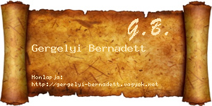 Gergelyi Bernadett névjegykártya